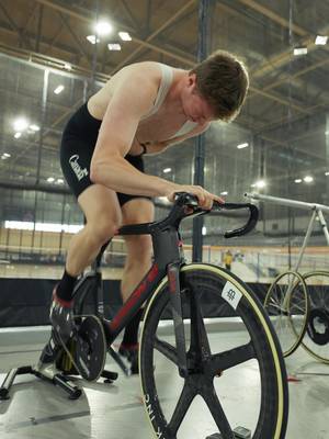 Time to get back to work! With one arm for now!  #trackcycling #rehab #training