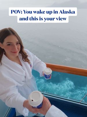 Your morning coffee just found a better view. ☕🏔️ Wake up on your private balcony to the beauty of Alaska with Princess.