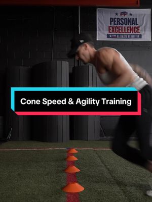 Cone Drills To Build Speed & Agility 🔥 Cone drills are a staple in my programming for a reason. How you stop. How you re-accelerate. How your body organizes itself under change of direction. 📥 Click the link in my bio for 1:1 coaching!  #speedandagility #athlete #plyometrics #PerformanceTraining 