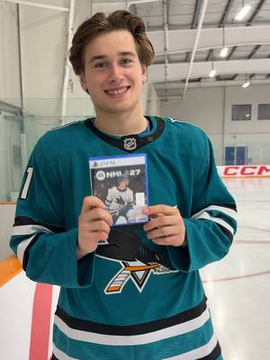 The moment Macklin Celebrini saw the #NHL27 cover for the first time. 👀  Catch the full reveal on July 16 at 11 AM ET.  LINK IN BIO 