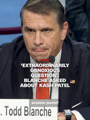 Democratic Sen. Sheldon Whitehouse asked acting Attorney General Todd Blanche during his confirmation hearing whether he would "put up" with FBI Director Kash Patel if appointed as attorney general. Patel has long refuted accusations that he has misused FBI funds or resources, noting that FBI directors are required by Congress to travel on a government plane and not commercial airlines.