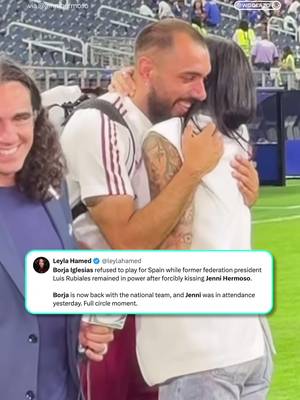 “This hug means so much to me... You deserve all the good things in this world.” 🥹 A special moment between Jenni Hermoso and Borja Iglesias after Spain booked its place in the World Cup Final on Tuesday 🫶 🎥 Jenni Hermoso via IGs / 💬 Leyla Hamed via X