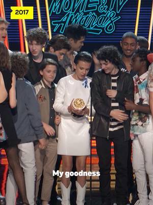 Ten years after "Stranger Things" premiered and this Show of the Year win still turns my world UPSIDE DOWN 🏆❤️ 📍: 2017 #MTVAwards 