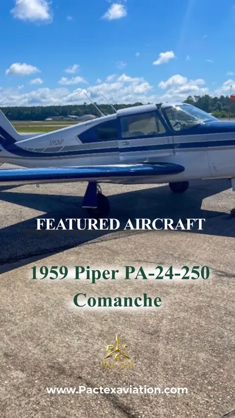 1959 Piper PA-24-250 Comanche | N9526P New Paint & Interior (2020) Modern Garmin Avionics Fresh 2026 Annual Contact: social.media@PacTexAviation.com Full specs & photos at PacTexAviation.com #aircraftforsale #pipercomanche #aviationsales #aviationdaily #aircraftbroker 