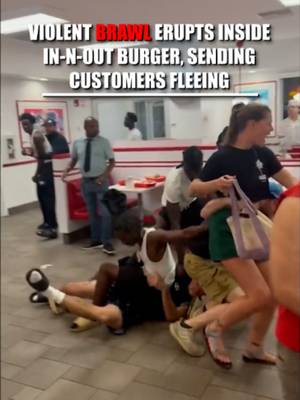 WATCH: Video captures a violent brawl erupting inside an In-N-Out Burger in Tempe, Arizona, sending customers scrambling for the exits as punches fly and people end up on the floor. One customer says many were “camped out” inside the restaurant as a monsoon hit the area.