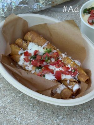 Queso Blanco for the ultimate cheese lover! @Rubio’s Coastal Grill also brought back the 3 Piece Taquitos! If you've got a big appetite, get the Taquito-rito! #StayCheesy #Ad 
