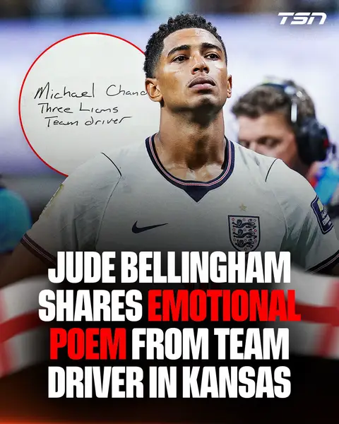 Jude Bellingham pens a thank you message to England supporters following the team's exit from the #FIFAWorldCup. He also shared a beautiful message from the team's driver, Michael Chandler, who drove the players in Kansas ❤️🏴󠁧󠁢󠁥󠁮󠁧󠁿 (H/T judebellingham/IG)
