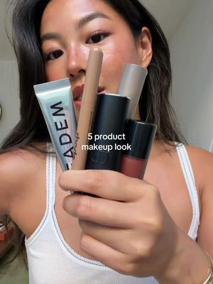Quick & easy makeup with only 5 products🤍 @Diorbeauty @Saie @MERIT Beauty @rhode skin @EADEM  #makeup #naturalmakeup #makeupessentials #topfive #beauty 