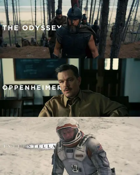Nolan does not audition strangers when he has an ensemble of people he already trusts. The Odyssey reunites him with ten actors from previous films. Matt Damon appeared in both Interstellar and Oppenheimer but The Odyssey is his first leading role in a Nolan film, playing Odysseus across 2 million feet of IMAX footage. Anne Hathaway is back after The Dark Knight Rises and Interstellar, this time as Penelope. Robert Pattinson returns after Tenet, now playing the suitor Antinous. Benny Safdie, who played Edward Teller in Oppenheimer, is back as Agamemnon. Elliot Page from Inception. Himesh Patel from Tenet. Bill Irwin from Interstellar. Nolan once said he casts for trust as much as talent. The Odyssey is what ten years of building that trust looks like on screen.