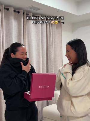 Get you a sister who reacts like this when you tell her you're pregnant 🙈😭  #pregnancyreveal #pregnancysurprise #pregnant #pregnancyreaction 
