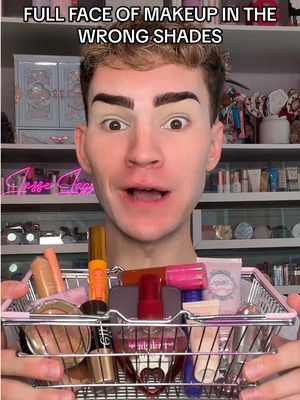 Replying to @Jordan picking out a full face of makeup in the wrong shades! #makeupchallenge #makeup #viralmakeup #beauty #makeupartist 