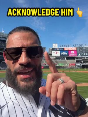 Your Tribal Chief has spoken. Acknowledge him ☝️#yankees #MLB #WWE #romanreigns 