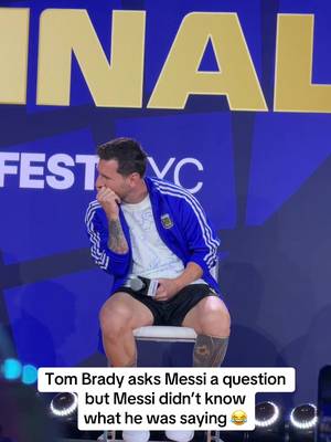 #TomBrady asks #Messi a question before the World Cup!