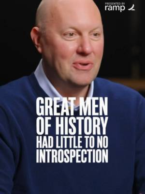 Great men of history had little to no introspection. The personality that builds empires is not the same personality that sits around quietly questioning itself. Marc Andreessen and I discuss what we both noticed but no one talks about: David: You don’t have any levels of introspection? Marc: Yes, zero. As little as possible. David: Why? Marc: Move forward. Go! I found people who dwell in the past get stuck in the past. It’s a real problem and it’s a problem at work and it’s a problem at home. David: So I’ve read 400 biographies of history’s greatest entrepreneurs and someone asked me what the most surprising thing I’ve learned from this was [and I answered] they have little or zero introspection. Sam Walton didn’t wake up thinking about his internal self. He just woke up and was like: I like building Walmart. I’m going to keep building Walmart. I’m going to make more Walmarts. And he just kept doing it over and over again. Marc: If you go back 400 years ago it never would’ve occurred to anybody to be introspective. All of the modern conceptions around introspection and therapy, and all the things that kind of result from that are, a kind of a manufacture of the 1910s, 1920s. Great men of history didn’t sit around doing this stuff. The individual runs and does all these things and builds things and builds empires and builds companies and builds technology. And then this kind of this kind of guilt based whammy kind of showed up from Europe. A lot of it from Vienna in 1910, 1920s, Freud and all that entire movement. And kind of turned all that inward and basically said, okay, now we need to basically second guess the individual. We need to criticize the individual. The individual needs to self criticize. The individual needs to feel guilt, needs to look backwards, needs to dwell in the past. It never resonated with me. From my conversation with@a16zandreessen