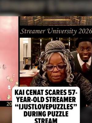 ‼️😱 Kai Cenat scares 57-year-old streamer ijustlovepuzzles during a puzzle stream. 🤭