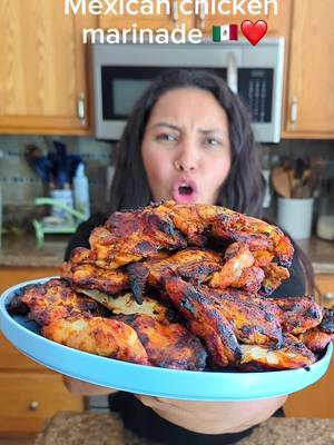 Easiest Mexican chicken marinade  What you’ll need:  garlic black pepper  garlic powder  cumin  oil vinegar  salt  water orange juice  achiote (annatto seed) Use as little or as much of each.  P.S I promised ny son he could chose next videos song and he went with this one haha love Nachooooooooooooooo  #mexicanfood #chickenmarinade marinade