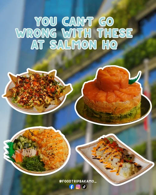 You know a sushi spot is worth coming back to when every order is a winner. 🍣🤤 From the rich and creamy Naked Salmon Cake, to the crunchy Poke Nachos, the loaded Spicy Salmon Poke Bowl, and the satisfying Ebi Tempura Maki… every bite is fresh, flavorful, and packed with umami. If you’re a salmon lover, this is one place you shouldn’t skip. 📍 Salmon HQ • The Corner Market Food Hall, 2nd Level, 12 ADB Avenue, Ortigas Center, Mandaluyong City • GYUD Food Market, Emilio Jacinto St., UP Diliman, Quezon City 💬 Which one would you order first? 👇 Tag your sushi buddy and save this post so you know where to eat next! 🍣✨ #foodtripbakamo #salmonhq #salmonlovers #sushifix #foodreview 