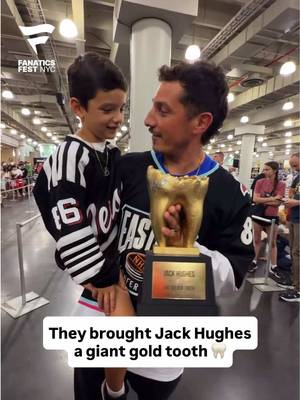 Never know what fans will bring their favorite athletes at @Fanatics Fest  @Jack Hughes  @New Jersey Devils 