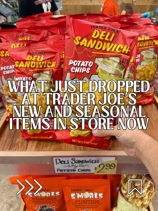 I walked in for “just a few things” and somehow left with 17 new and seasonal @Trader Joe's finds. 😅 Between the snacks, cheeses, pantry staples, and what might be the strongest ice cream lineup they’ve ever released, this drop is packed with products worth checking out. Here’s everything I found on my latest Trader Joe’s haul: 🥒 Popcorn in a Pickle 🍌 Banana Pudding Ice Cream 🍫 All Mixed Up Ice Cream 🍑 Peach Balsamic Glaze 🥔 Garlic Parsley Potato Kit 🍊 Tangerine Ice Cream Bars 🍦 Horchata Inspired Ice Cream 🫐 Wildberry Cheesecake Ice Cream 🌊 Sea Salt & Vinegar Potato Chips (now made with avocado oil) 🥪 Deli Sandwich Potato Chips 🧀 Black Truffle Monterey Jack Cheese 🌿 Basil & Garlic Monterey Jack Cheese 🥥 Coconut Cold Brew Coffee Concentrate 🌶️ Sweet Chili Black-Eyed Pea Tempeh Crisps 💪 Built Bars 🍬 Salt Water Taffy 🍪 Cookie Dough Ice Cream Bites ⭐️ My must-buys? Popcorn in a Pickle, Banana Pudding Ice Cream, Peach Balsamic Glaze, and the Garlic Parsley Potato Kit. Now tell me… what’s the FIRST item you’re throwing in your cart? 👇 And if you’ve already tried any of these, let everyone know which ones are actually worth the hype. 📌 Save this post for your next Trader Joe’s run so you don’t miss any of these new and seasonal finds! #TraderJoesTok #TraderJoes #TraderJoesHaul #FoodTok #GroceryTok @trader joes 