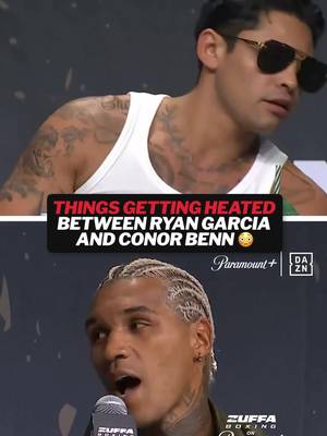 Ryan Garcia and Conor Benn had to be held back during their press conference 👀 [ #GarciaBenn SEP 12 | LIVE on @Paramount+ ] 