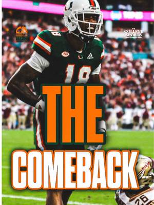 The 20-point comeback against Florida State in 2018 was electric🔥🙌 (🎥: @ESPN ) • • • • #ItsAllAboutTheU #Canes🙌 #MiamiHurricanes #TheU #miami @The College Sports Company 