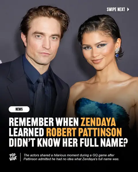 During a lighthearted GQ game, Robert Pattinson confessed to Zendaya that he didn't know her full name. After admitting defeat, he jokingly guessed "Zendaya Coleman Domingo," prompting Zendaya to burst into laughter and quip, "Coleman Domingo is perfect, yes." Hive, do you think he knows it now? 