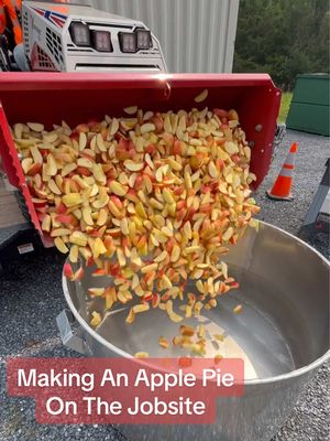 We attempted to make a massive apple pie using construction tools #construction #heavyequipment #cooking #DIY #contractor
