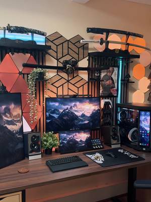 Cozy Maxed out Gaming/Desk Setup.. . #wallpaperengine #GamingSetup #cozygamingsetup #moxperience #gamingpc
