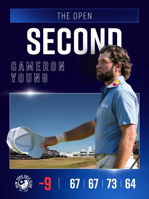A final-round 64. A fearless charge. A runner-up finish at The Open. Cameron Young continues to prove he belongs in every major championship conversation. 👏