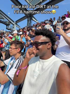 Lil bro ate DIRT at the World Cup😭 #worldcupfinal #halftimeshow #FIFATiktokCreator #FIFAWorldCup #Soccer 