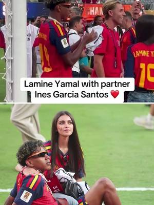 A special moment for Lamine Yamal and his partner, Ines Garcia Santos, after Spain captured the World Cup 🥹 #spain🇪🇸 #worldcup #futbol 