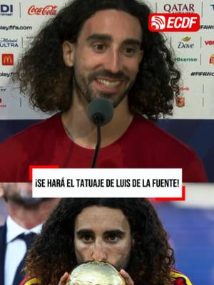¡PROMESA ES PROMESA! 😂🇪🇸 El nuevo refuerzo del Real Madrid, Marc Cucurella, deberá cumplir su palabra tras conquistar la Copa del Mundo: tatuarse la cara de Luis de la Fuente. #AFP