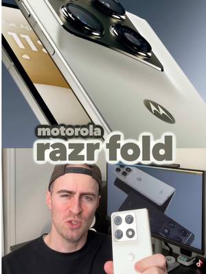 This is the new motorola razr fold! It comes in PANTONE Blackened Blue and PANTONE Lily White @Motorola Australia #motorolarazrfold 