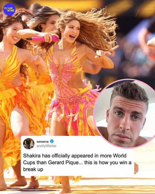 Shakira just made World Cup history. ⚽ After headlining the first-ever FIFA World Cup Final halftime show, fans noticed the Colombian superstar has now appeared at four World Cup tournaments one more than ex-partner Gerard Piqué, who played in three. Shakira also dazzled in a custom Roberto Cavalli bodysuit embellished with more than 200,000 Swarovski crystals as she performed her official tournament anthem, Dai Dai. Another iconic World Cup moment for the global superstar #Shakira #WorldCup2026 #WorldCupFinal #GerardPique #RobertoCavalli