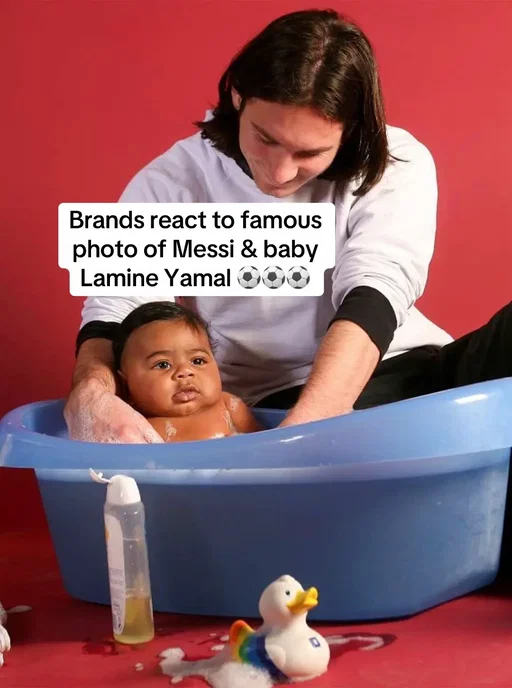 In 2007, Messi posed with baby Lamine Yamal during @UNICEF charity photoshoot at FC Barcelona.  Nearly 20 years later, the two football stars have each in the FIFA World Cup Final. Brands have used to opportunity to do some clever reactive marketing 👏 #messi #lamineyamal #marketing #spain #worldcup 