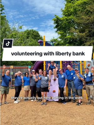 an inspiring day at the Prudence Crandall Center with Liberty Bank 🤍  Liberty Bank has made giving back a true part of their identity. It was amazing to hear from their employees about how much it means to them to not only volunteer themselves, but be a part of an organization that actually gives them 4 paid days per year to spend helping their community.  And now the playground at Prudence Crandall Center, who helps support victims of domestic violence, is ready for summer fun!  Head to Liberty Bank’s website to learn more about their commitment to giving back.  #LibertyBankAmbasador #ad