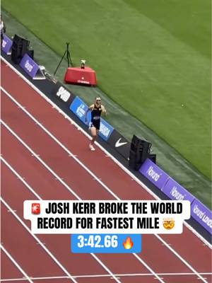 British runner Josh Kerr broke the mile world record, which has held since 1999, with a time of 3:42.66 😳 (via _OwenM_/X) #trackandfield #sports #worldrecord #Running #track
