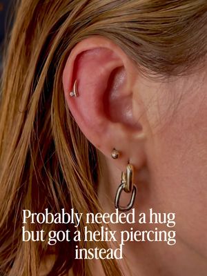 Therapy was closed. Helix was open. 🤷‍♀️✨ #helix #piercing #earpiercing #girls #fyp 