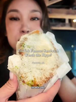 FINALLY! I tried the viral tiktok sandwich!! Here are my thoughts.  Have you been? 📍 First & Last #creatorsearchinsights #viralfood #phoenixaz #foodreview 