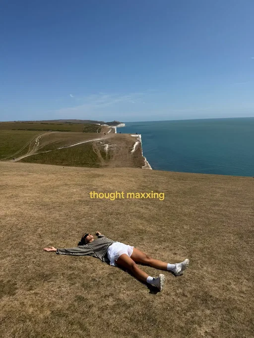 and for the lady maybe deep thought on a cliff edge  #sevensisters #sevensistershike #thoughtmaxxing 