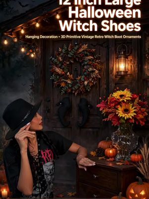 I was NOT expecting to be obsessed with hanging witch shoes but here we are 😭👢 12" • waterproof suede • soft plush • lanyard included Hang on door / wall / garden / wreath They’re giving vintage, whimsy, and a little bit of “she’s that witch” 💅🎃 ✨ https://www.amazon.com/dp/B0CC5PGBYC?ref=cm_sw_r_cp_ud_dp_BZMGGKR3HYX7DADZ3CGM&ref_=cm_sw_r_cp_ud_dp_BZMGGKR3HYX7DADZ3CGM&social_share=cm_sw_r_cp_ud_dp_BZMGGKR3HYX7DADZ3CGM ✨link on my bio #witchtok #halloweentok #halloweendecor #spookydecor
