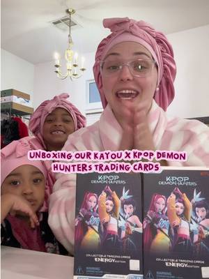 we love KPop Demon Hunters 🫶🏼 what a cute & fun way to spend time w my girls & make memories 🥹 scar is getting so big! she talks to the camera (you guys) now LOL I think she has a sense of what I’m doing when I’m filming, but not fully 😅🫶🏼 anyways, you can get these Kayou cards at Target, Walmart, GameStop, BestBuy, & your local hobby shops 💘 #girlmom #mommyanddaughter #kayou #kpopdemonhunters #RevealYourGoldenMoment 
