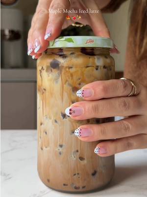 Maple syrup + cocoa powder = the perfect combo! 🍫🍁 #coffee #maplecoffee #icedcoffee #maplemocha 