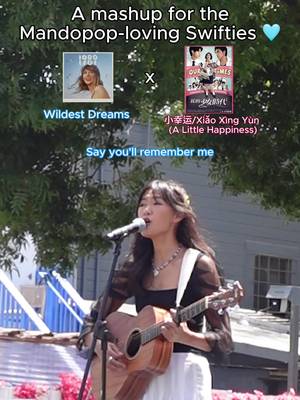 Two songs about nostalgia for a past love 🩵 Had sm fun performing this mashup at the Los Altos Arts and Wine Festival’s CulturAsia 🎵 Songs: Wildest Dreams (@Taylor Swift) and 小幸运/Xiǎo Xìng Yùn (A Little Happiness) (Hebe Tien) #mashup #mandopop #swiftie #小幸运 #aapi
