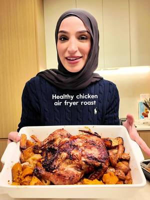 My kind of healthy roast 🙌🏼 Simple air fried chicken with roasted veggies using fresh produce from @Woolworths_au  This is so easy to make and something youll be making on repeat! What's your favourite meal during winter? #Ad