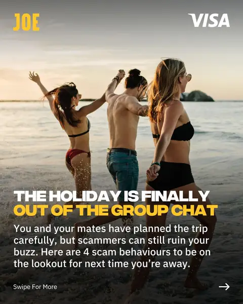 Don’t let scammers spoil your holiday buzz with their nasty tricks 👀[ad] Scams evolve, but Visa stays ahead - keep on the lookout for these typical scam behaviours next time you’re away 🏝 Stay safe, stay vigilant and protect your payments with Visa’s secure technology. w/ @visaireland