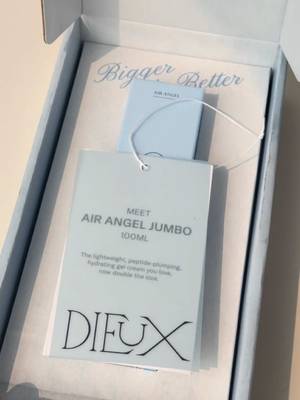 Unbox our Air Angel jumbo mailer with us🩵 Shop Air Angel, our peptide plumping gel cream on #tiktokshop. Just like your oversized white tee, our daily summer-time staple! #airangel #dieux #dieuxskin 