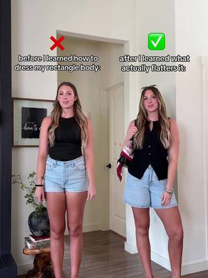 If you have a rectangle body type, this is your reminder: it’s all about proportions 🤎 The right proportions can completely change how an outfit feels — and these are the little styling tricks that make getting dressed so much easier. Also… my FAVORITE rectangle-approved denim shorts are on sale 🤍 The perfect style for summer now and an easy transition piece going into fall 🍂 shop this look through the ⛓️‍💥 in my bio! 
