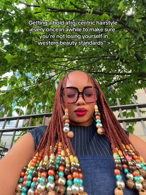 I think my ancestors would be proud 🥹✊🏽  #braids #beads #africa #hair #knotlessbraids 