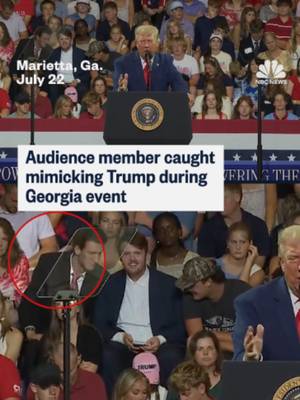 An audience member mimicked President Trump during his speech at a rally in Georgia.